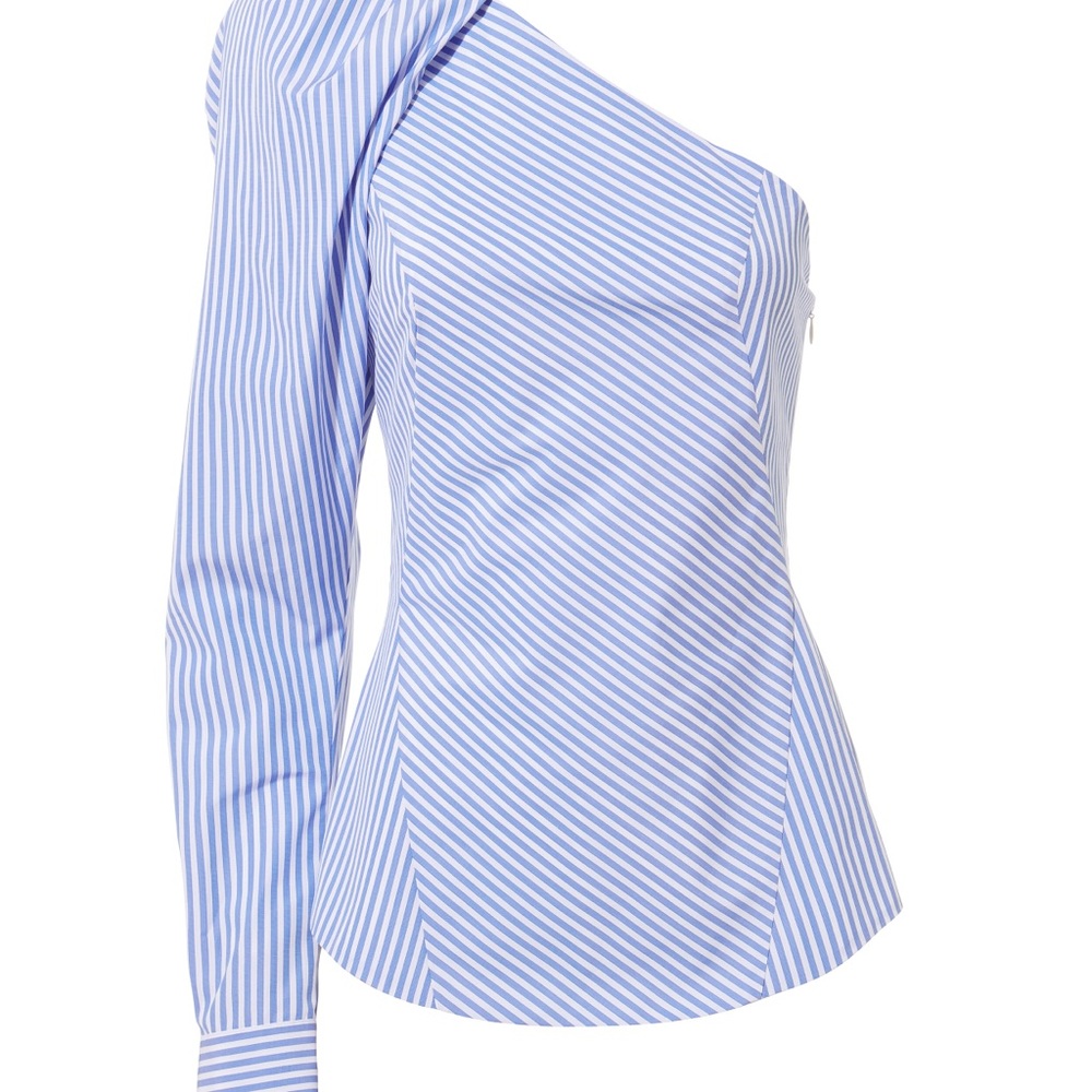 Barbara Bui Striped One Shoulder Top - Picture 2 of 2